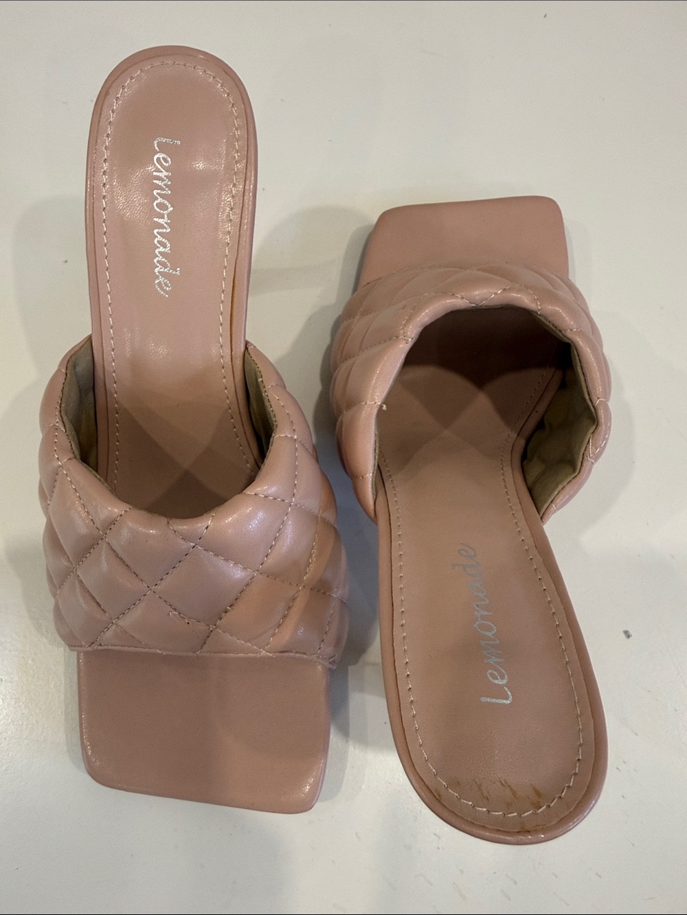 Lemonade Quilted Slide Mules